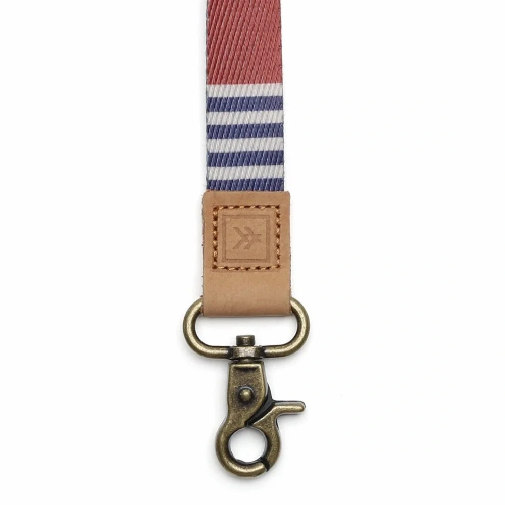Thread Wallets Neck Lanyard Keychain Arbor Red Blue Stripes Key Holder - Picture 2 of 3
